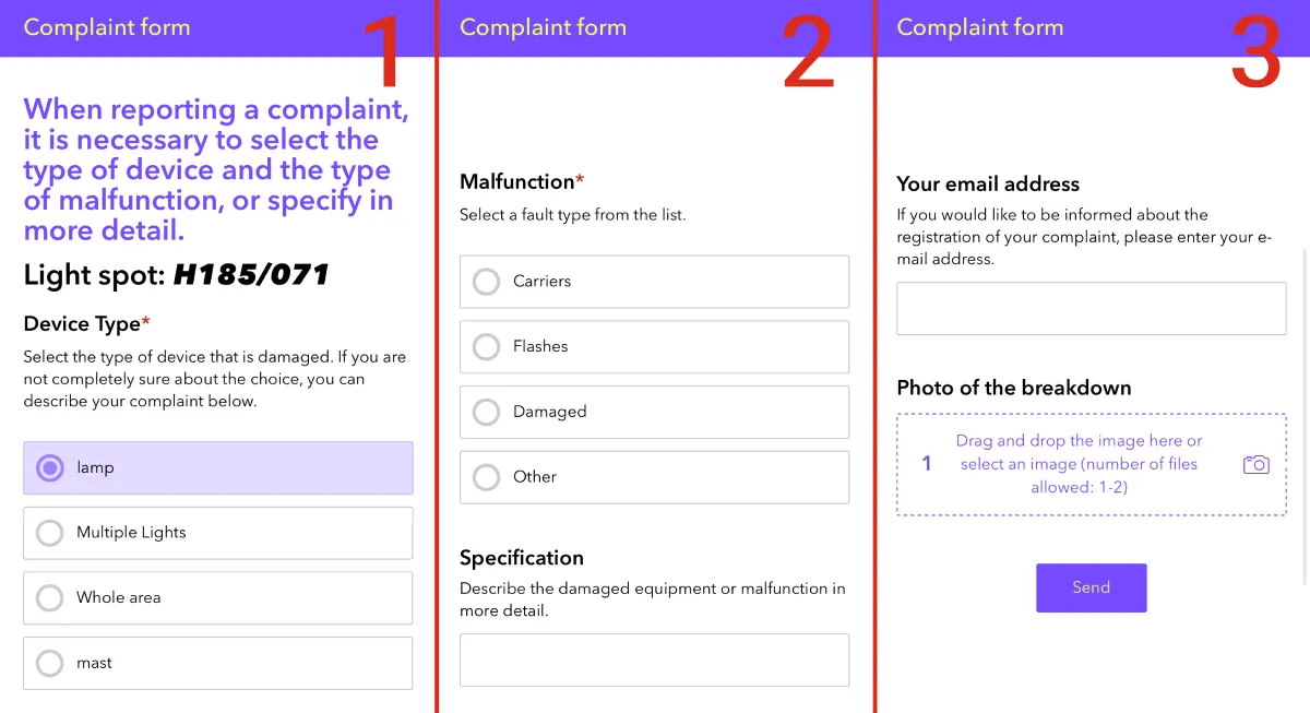 The QR code links to a form. Google forms are sufficient, all errors are neatly noted in a table.